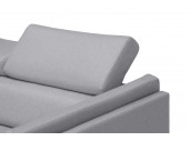 LULU - Canapé d'angle fixe avec tétières en tissu et pieds métal