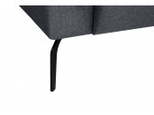 LULU - Canapé d'angle fixe avec tétières en tissu et pieds métal