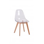 Chaise scandinave assise transparente