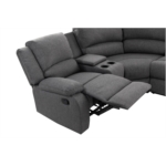 9121L - Canapé d'angle de relaxation 5 places avec accoudoir porte-gobelet modulable et amovible en tissu