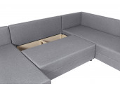 STELA - Canapé d'angle panoramique convertible en tissu
