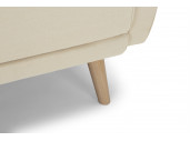 KAPITO - Canapé d'angle réversible convertible en tissu avec pieds bois clair