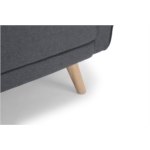 KAPITO - Canapé d'angle réversible convertible en tissu avec pieds bois clair