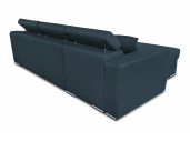STILO - Canapé d'angle réversible, convertible avec coffre et 2 poufs en tissu