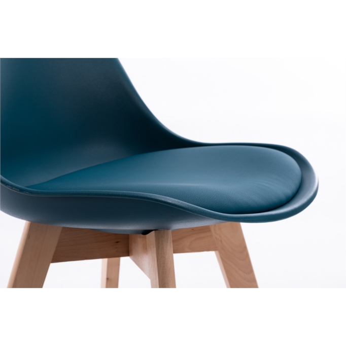 Les Tendances - Chaise scandinave gris assise coussin simili cuir