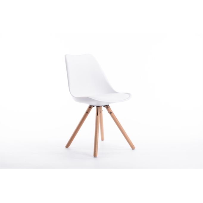 A80262 - Lots de 2 chaises scandinaves en polypropylène coussin simili pieds bois