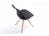A80262 - Lots de 2 chaises scandinaves en polypropylène coussin simili pieds bois