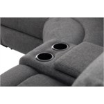 9121L - Canapé d'angle de relaxation 5 places avec accoudoir porte-gobelet modulable et amovible en tissu