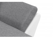 ALIX - Canapé d'angle réversible et convertible en tissu et simili avec coffre de rangement