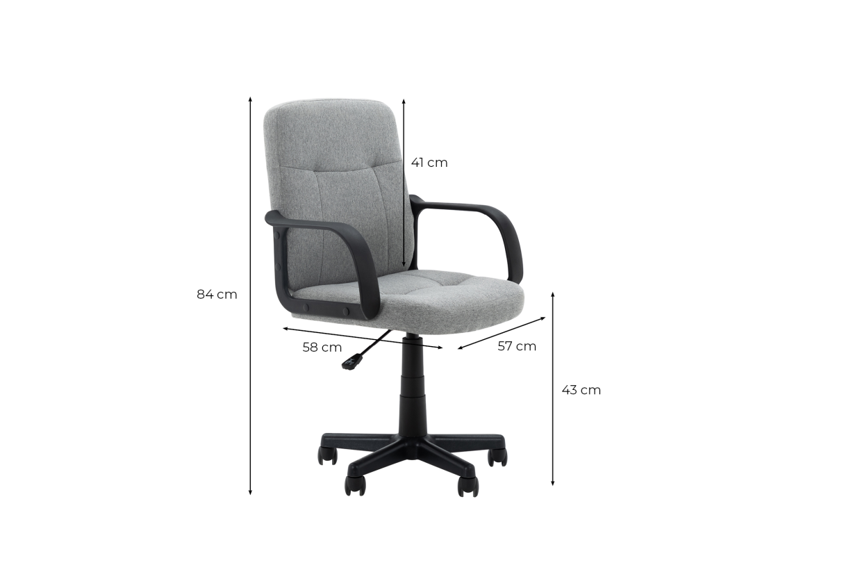 Fauteuil de bureau confort CLASSY, piétement aluminium avec roulettes,  assise pivotante avec accoudoirs garnie de mousse, habill