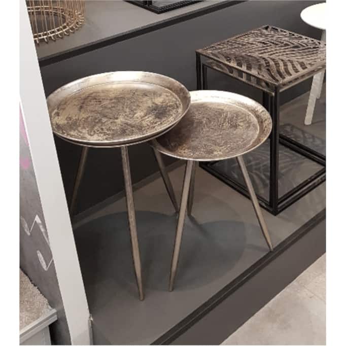 BRONZ - Table d'appoint en métal teinté bronze 44 cm