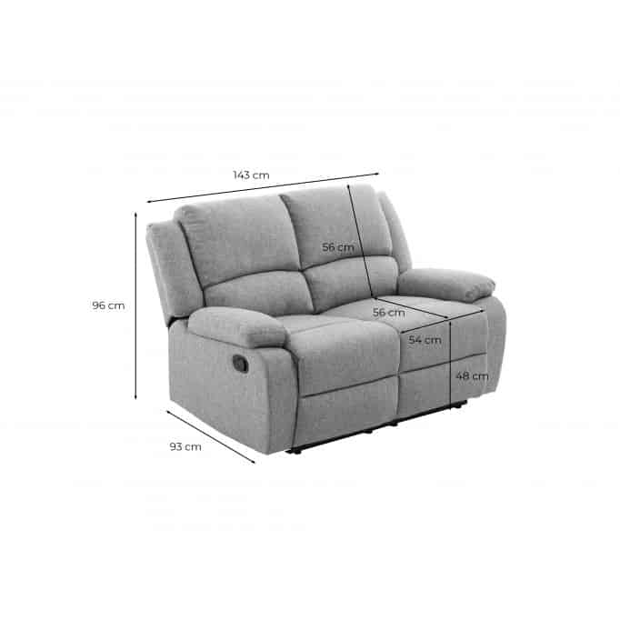 9121 - Canapé de relaxation 2 places en tissu
