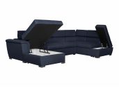 PARMA - Canapé panoramique convertible avec 2 coffres en tissu