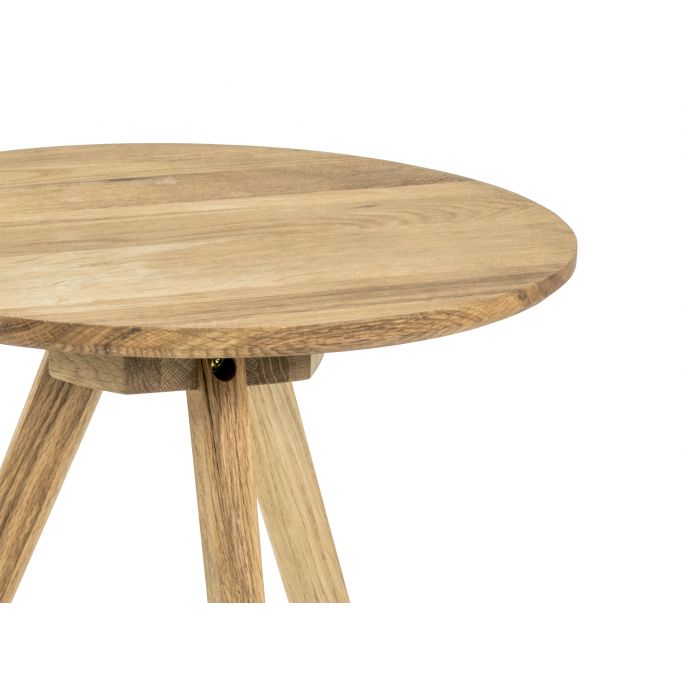 ARTESAN - Table basse ronde en chêne massif 40 cm