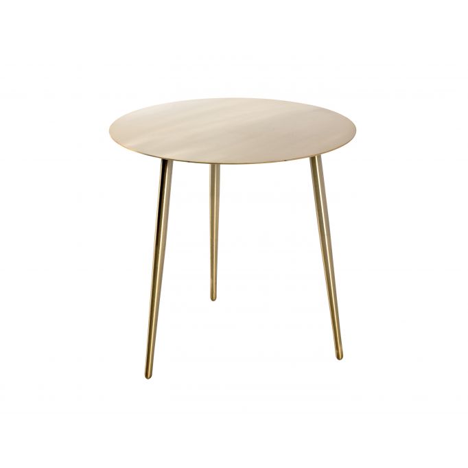 VENEZIA - Table basse ronde en métal doré 45 cm