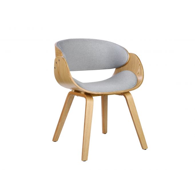 NORDY - Chaise scandinave avec pieds en bois clair et coussin en tissu