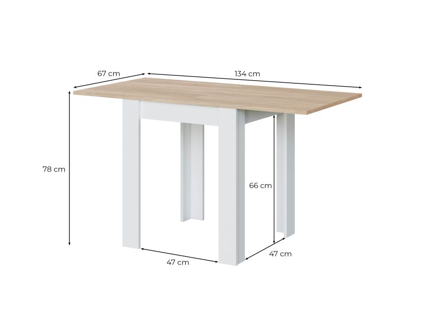 FOGLIA - Table auxiliaire extensible L67/134 x P67cm