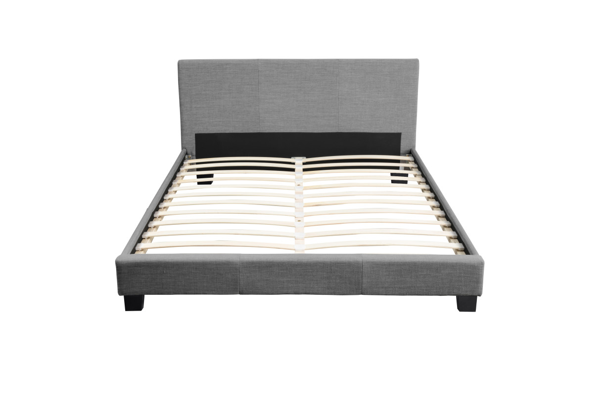 MONACO - Cadre de lit avec tête de lit et sommier à lattes en tissu