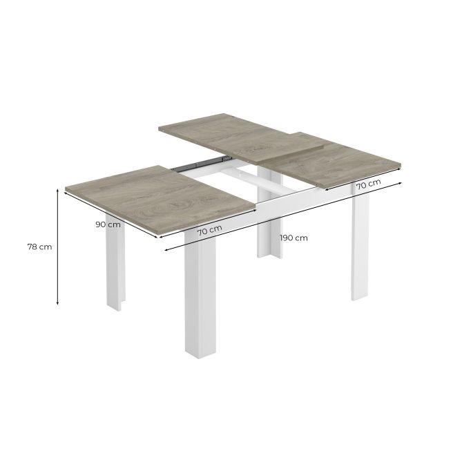 TOLEDO - Table à manger extensible L140/190 cm