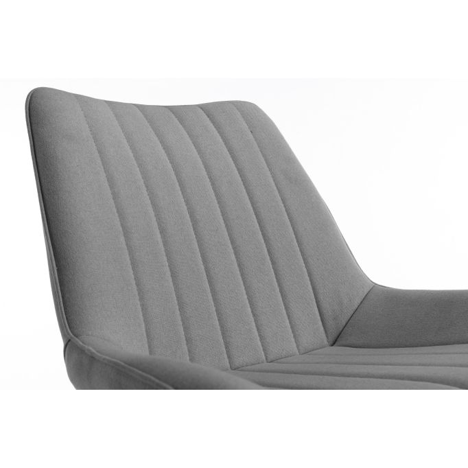 ORLANDO - Lot de 2 chaises à rayures en tissu avec pieds en métal noir