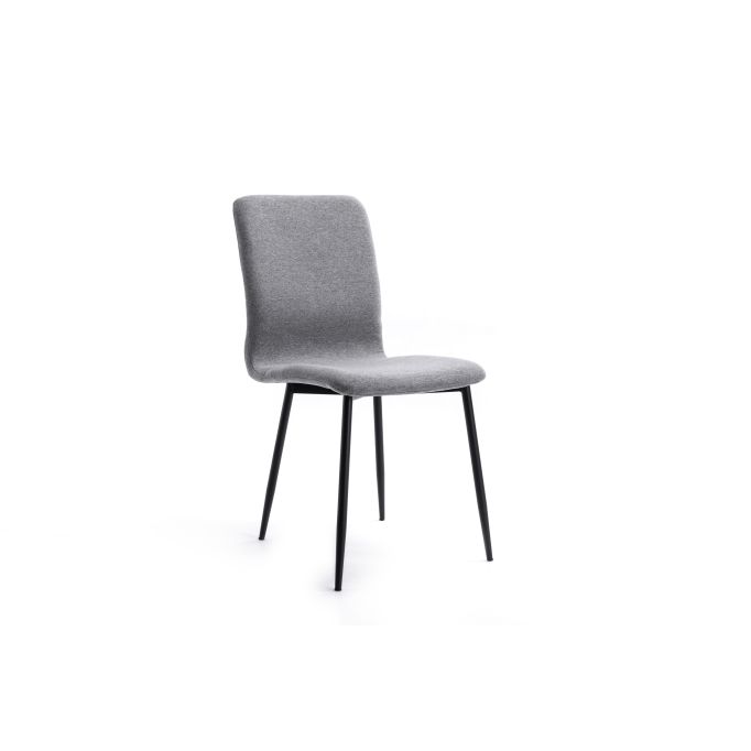 MONROE - Lot de 2 chaises en tissu avec pieds en métal noir