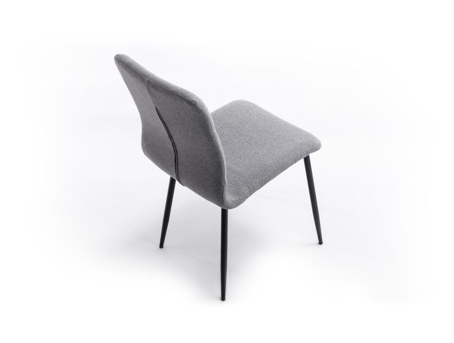MONROE - Lot de 2 chaises en tissu avec pieds en métal noir