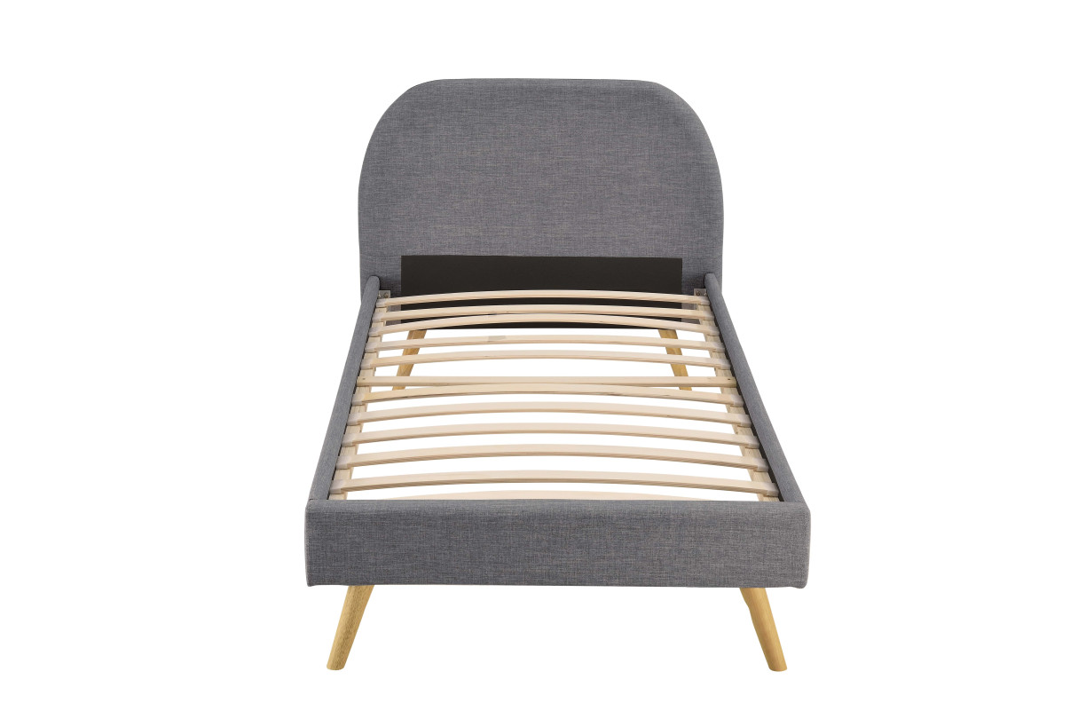 SOMN - Cadre de lit scandinave avec tête de lit et sommier à lattes en tissu