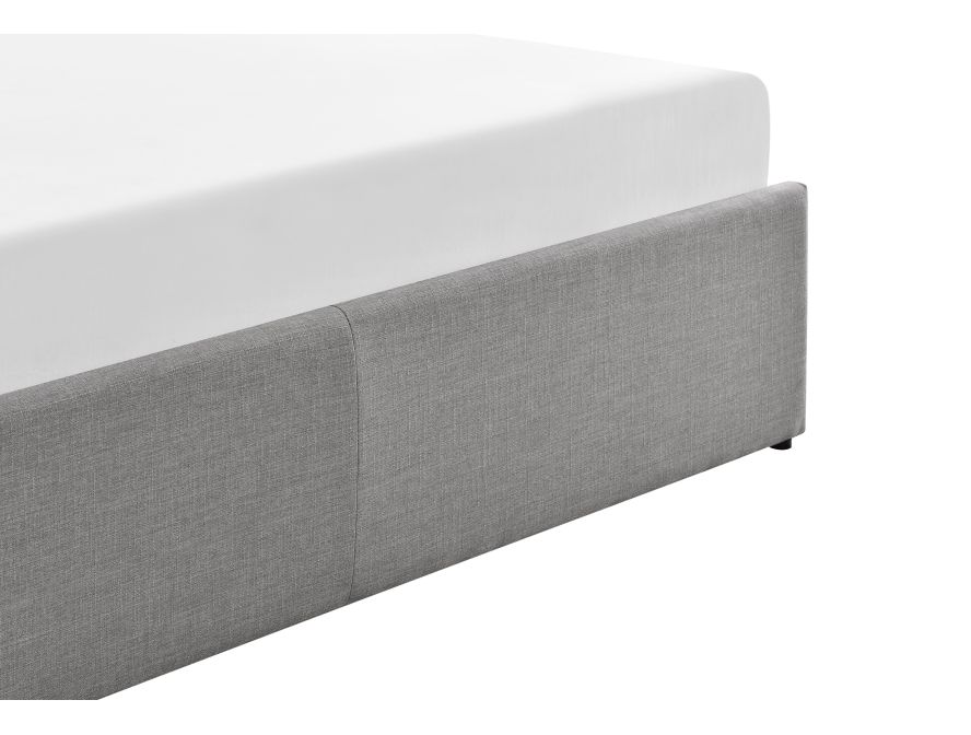 SALOMON - Cadre de lit avec sommier à lattes et coffre de rangement en tissu