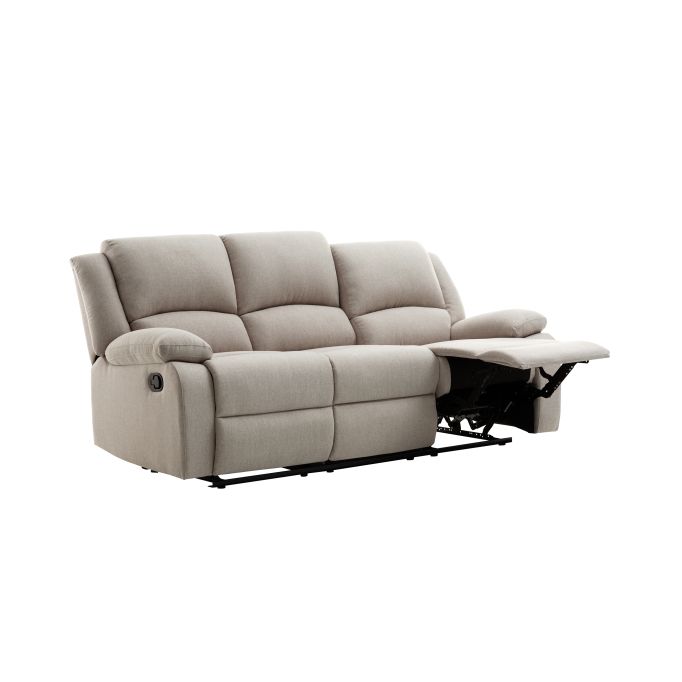 9121 - Canapé de relaxation manuel 3 places en tissu