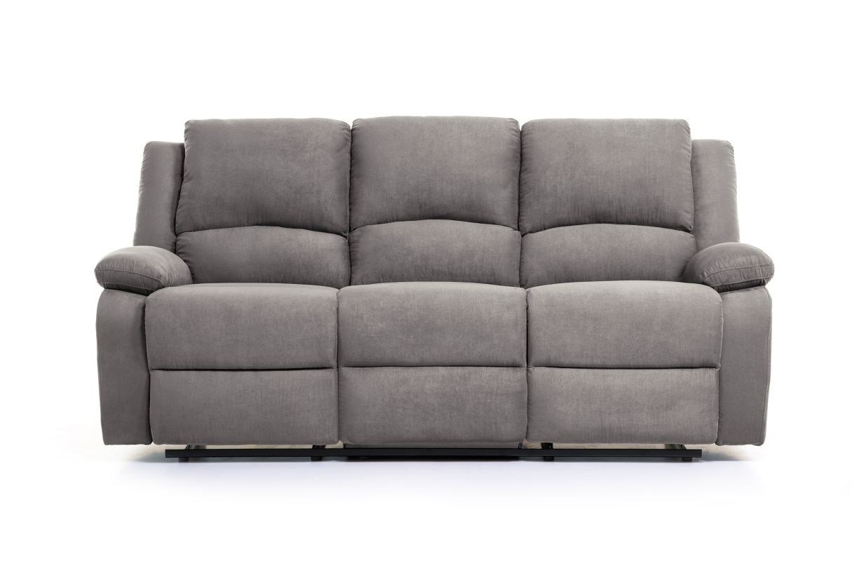 9121 - Ensemble canapé relax manuel 3 places + fauteuil manuel en microfibre