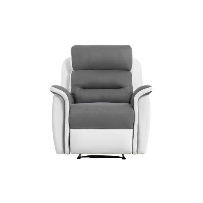 9222 - Ensemble canapé relax manuel 2 places + fauteuil manuel en microfibre et simili