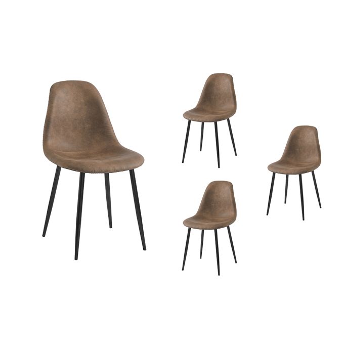 KEY - Lot de 4 chaises vintage en tissu