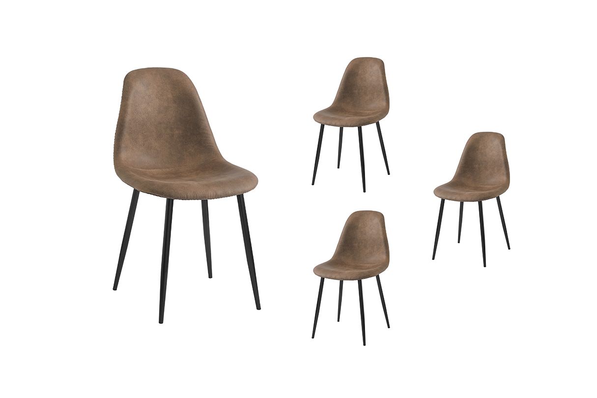 KEY - Lot de 4 chaises vintage en tissu