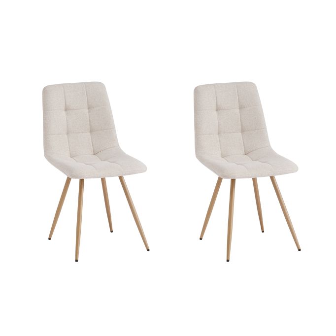 FLYNN - Lot de 2 chaises en tissu pieds bois