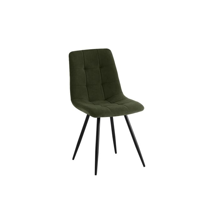 FLYNN - Lot de 2 chaises en velours pieds métal