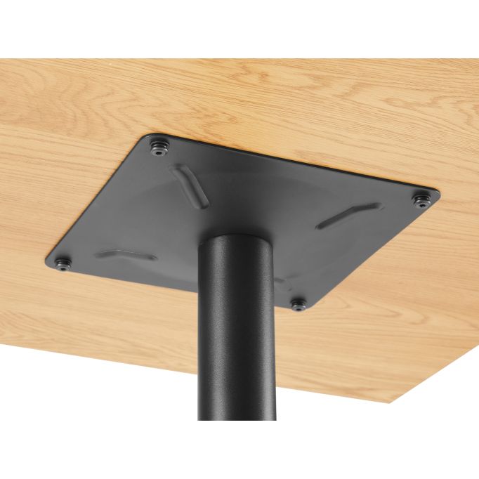 TRAKT - Table à manger carrée 60x60 avec plateau finition chêne et pieds en métal noir