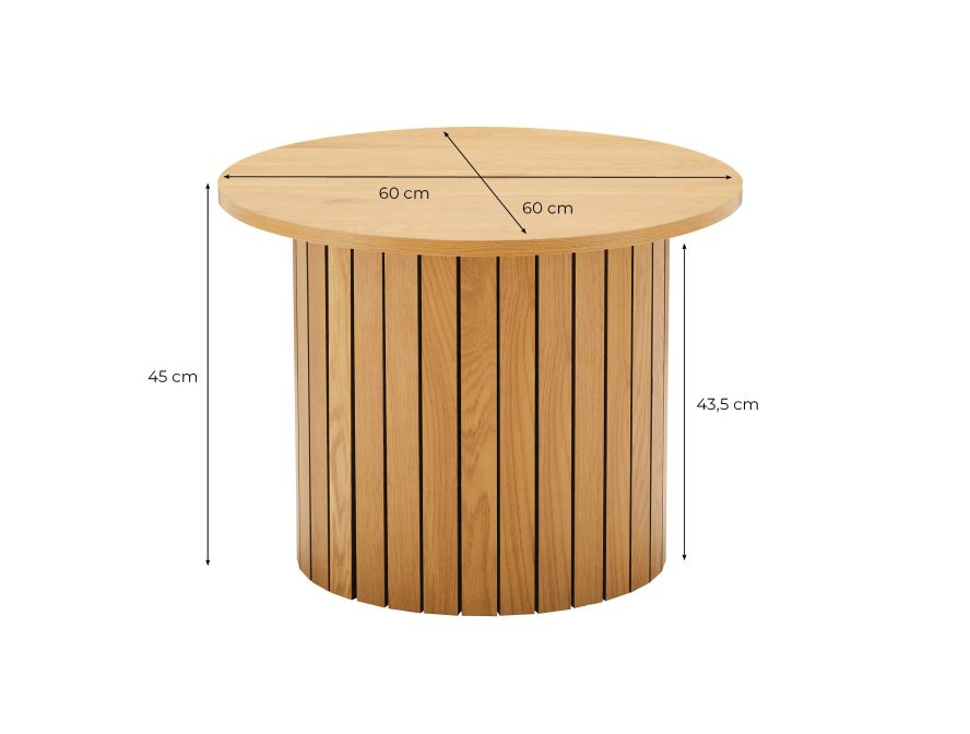 GOYA - Table basse ronde 60cm finition chêne