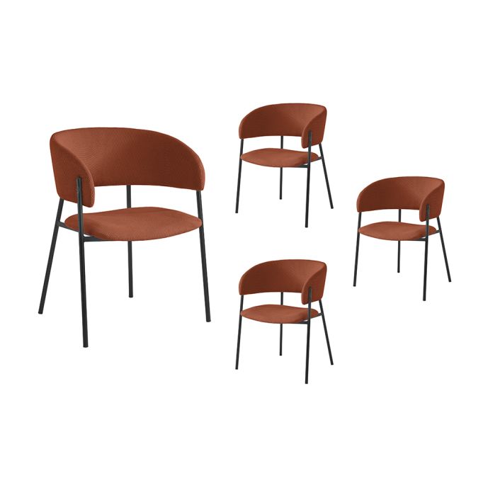 BOLD - Lot de 4 chaises en velours côtelé