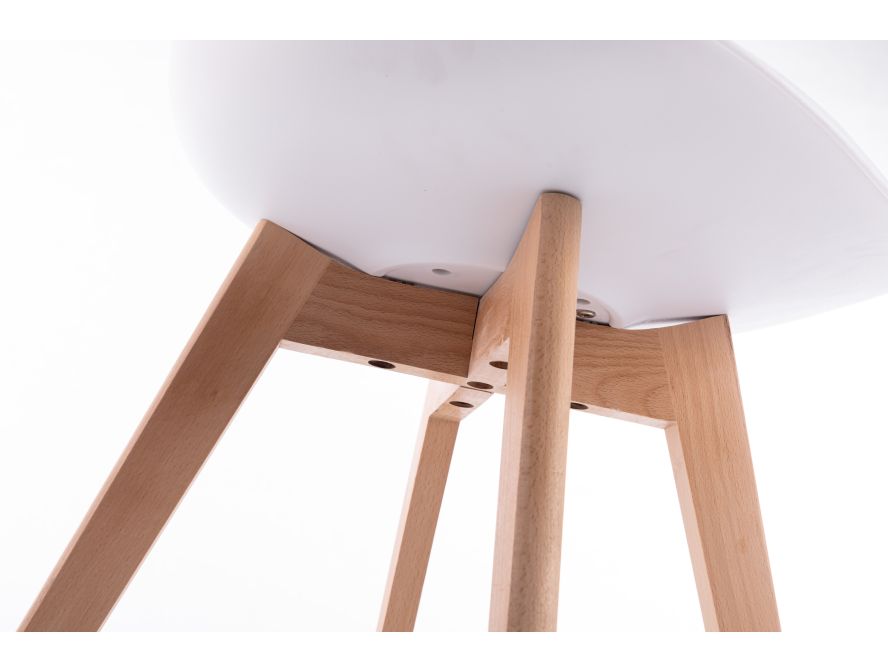 TOMMY - Lot de 4 chaises scandinaves en simili avec pieds bois