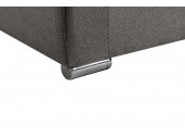 SALMA - Canapé panoramique convertible avec 2 coffres et 1 accoudoir étagère en tissu déperlant