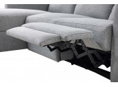 BERKAM - Canapé d'angle de relaxation scandinave avec coffre en tissu et pieds bois hêtre