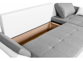 ALIX - Canapé d'angle convertible en tissu et simili avec coffre de rangement