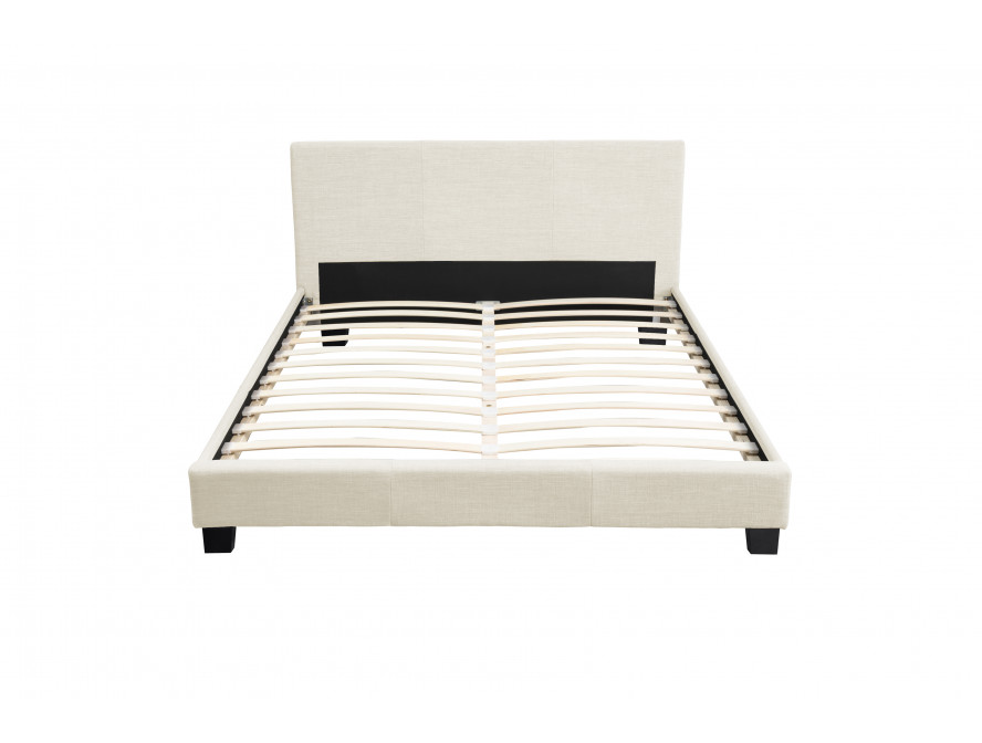 1803 - Cadre de lit avec tête de lit et sommier à lattes en tissu