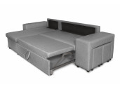 L200PAC - Canapé d'angle convertible coffre pouf et étagère en tissu
