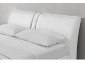 1143 - Cadre de lit avec tête de lit et sommier à lattes et coffre de rangement en simili
