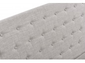 1292- Cadre de lit avec tête de lit et sommier à lattes et coffre de rangement en tissu