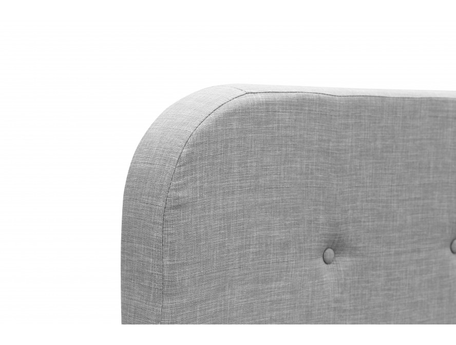 1466 - Cadre de lit avec tête de lit et sommier à lattes et coffre de rangement en tissu