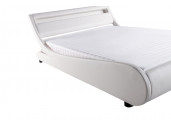 WSB8911 - Cadre de lit LED avec tête de lit et sommier à lattes en simili