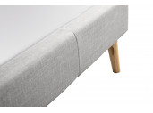 1199 - Cadre de lit style scandinave en tissu avec pieds bois